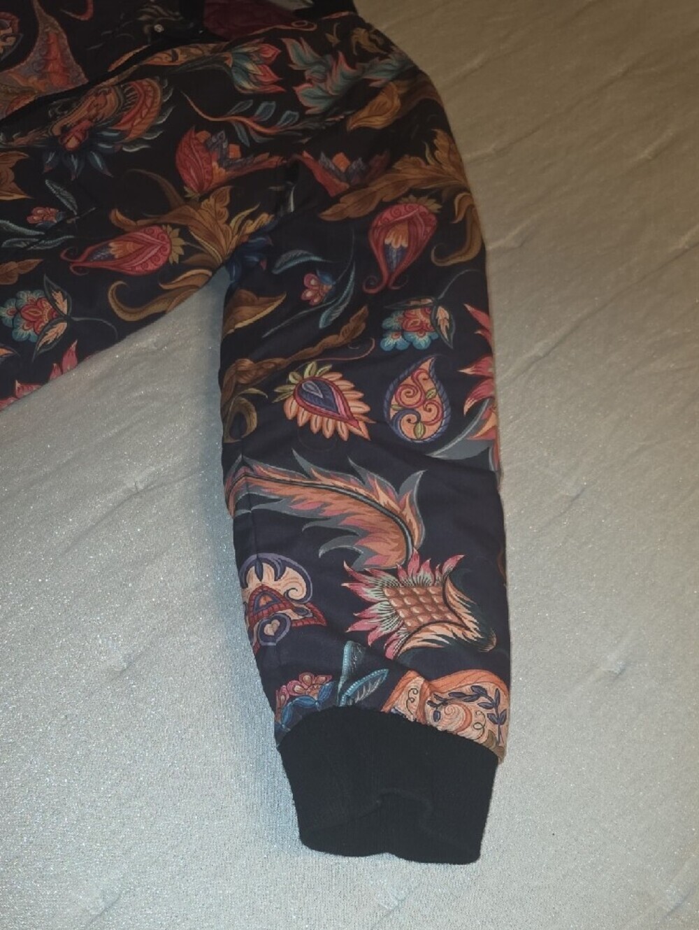 FreshHoods Floral Paisley Bomber Jacket - Black/Multi.    Size XL - Picture 5 of 12